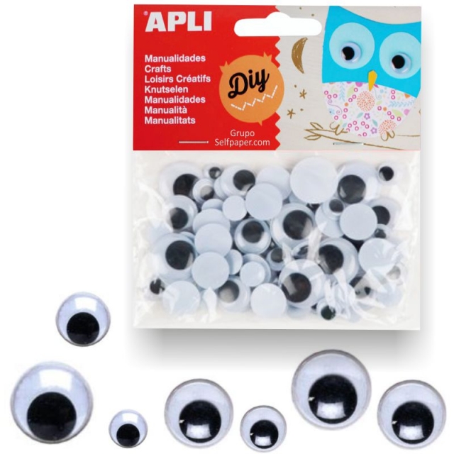 Comprar Ojos moviles Apli negros - ojitos para manualidades