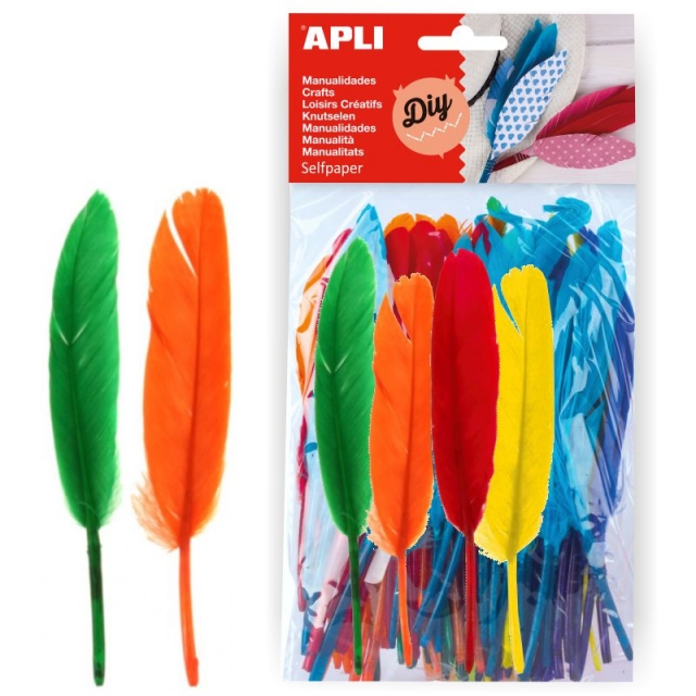 Comprar Plumas de colores para manualidades Apli Pte. 100