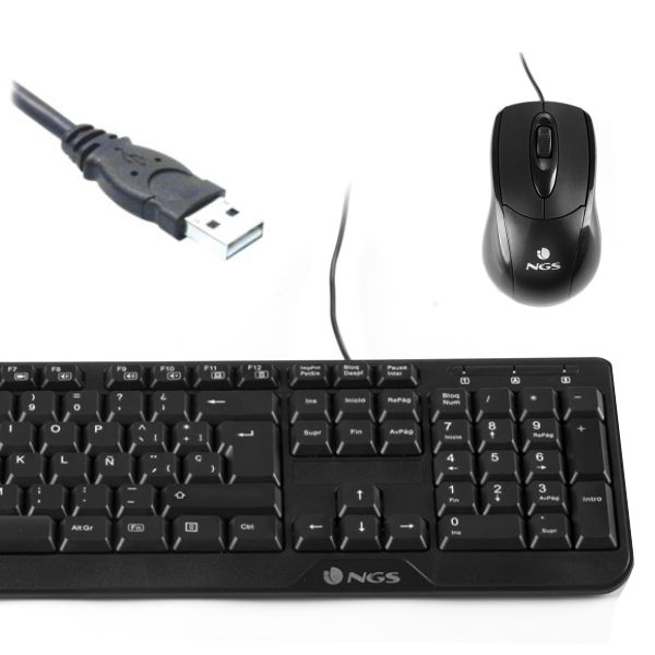 ngs cocoa kit de teclado raton con cable usb