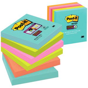 Pack de 6 tacos de notas Post-it Miami colores nuevos