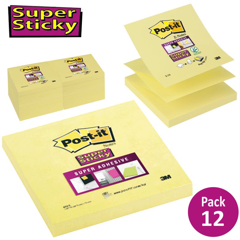 Comprar Post-it Z-notes Zig zag Super Sticky Extra fuertes Pack 12