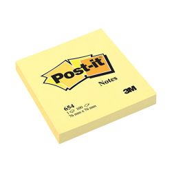 Notas Post-it 654, 76x76mm, taco 100 hojas