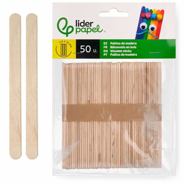 Palos de Polo de madera, para manualidades, Pte 50 palitos