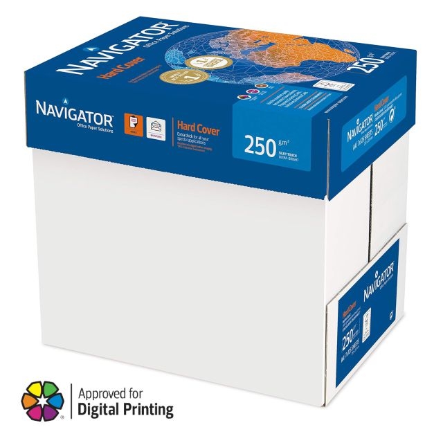 caja folios din a4 250 gramos navigator hard cover