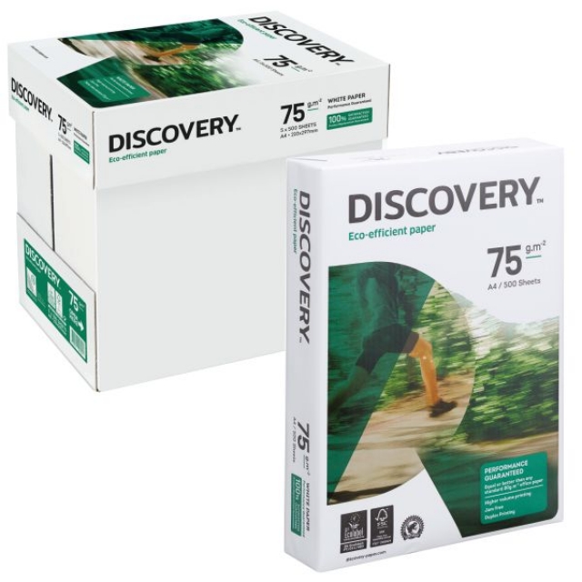 caja papel a4 folios discovery 75 gramos barato