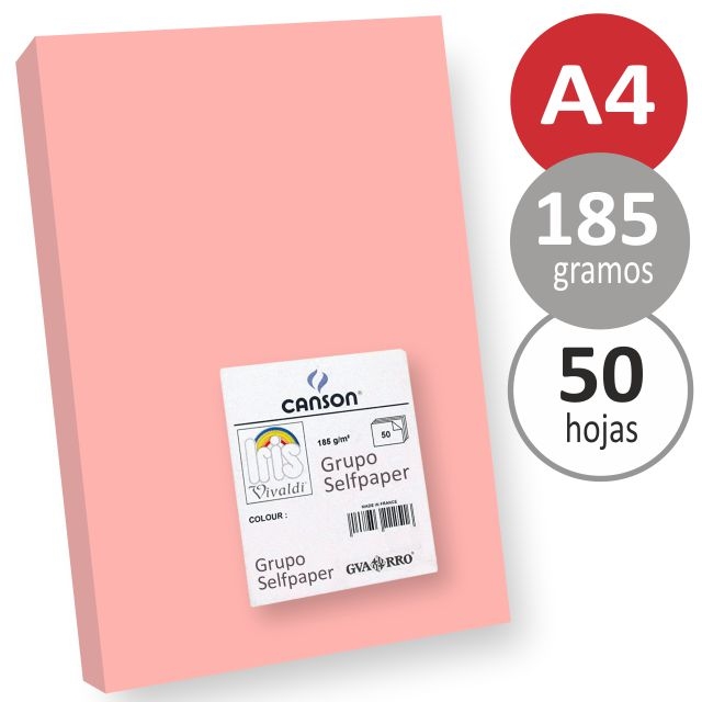 Comprar Cartulinas Din A4 Folio color Rosa Claro Canson Pack 50 hjs