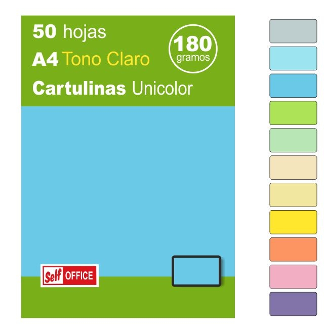 cartulinas din a4 folio colores claros tono suave