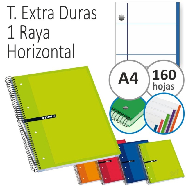 Comprar Libreta Block 160 hojas Enri European 1 raya horizontal