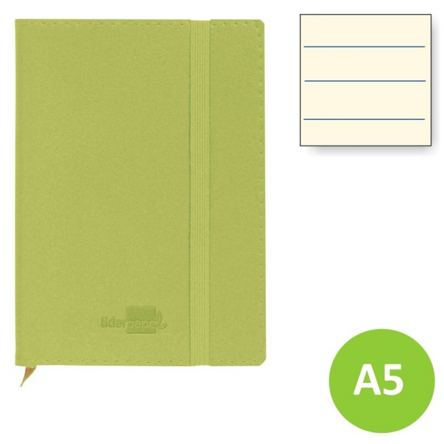 Comprar Cuaderno, libreta diario, rayas horizontal A5 verde pistacho