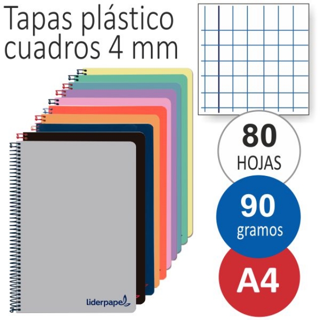 cuadernos libretas 90 gramos tapas plastico