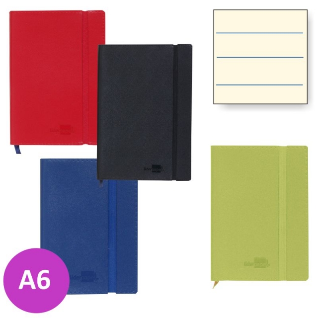 Comprar Libreta pequeña notas cosida cierre con gom rayas azul