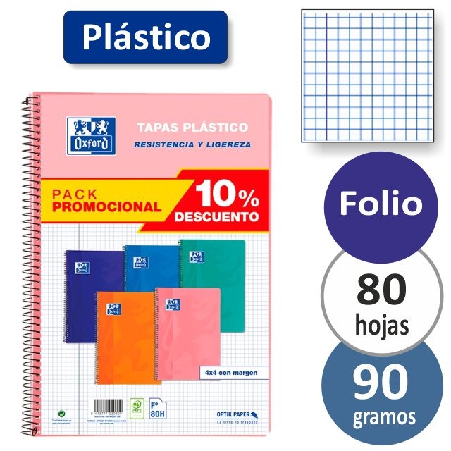 Comprar Pack ahorro 5 libretas Oxford tapa plstico Tendencias