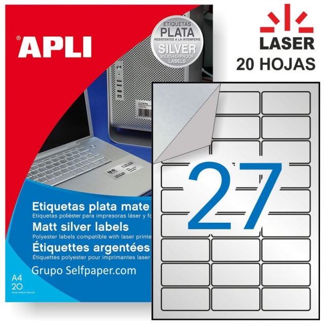 Comprar Apli 10070, Pegatinas poliester lser 27x intemperie