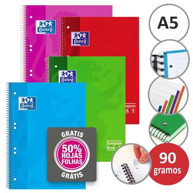 Comprar Cuadernos Oxford A5 cuartilla, Block 120 hojas 50% gratis