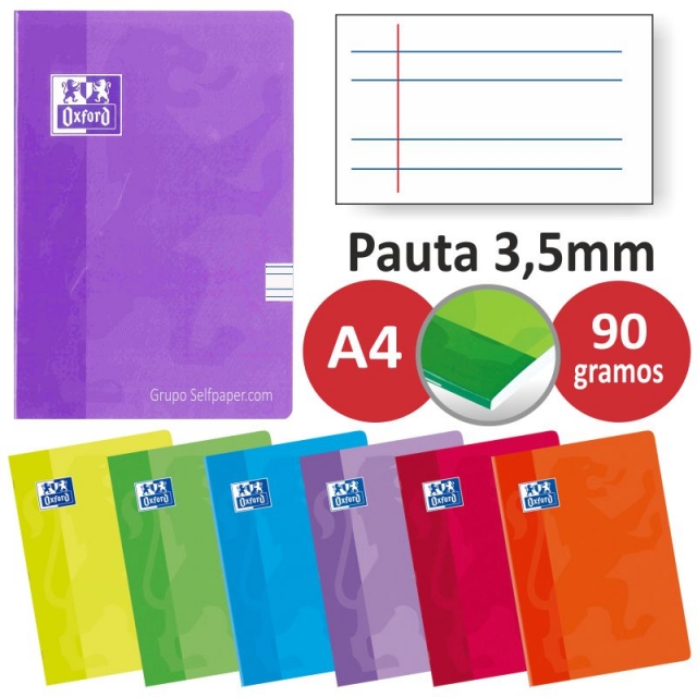 Comprar Libretas Oxford grapas Din A4, 2 lineas 3,5 mm Pauta ancha