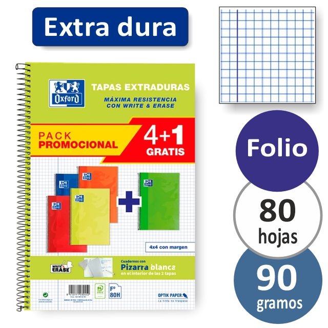 Comprar Cuadernos libretas Oxford Write & Erase Pack 4+1 Gratis