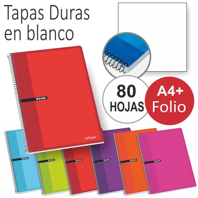 Comprar Block cuaderno de hojas blancas lisas Enri con tapas duras