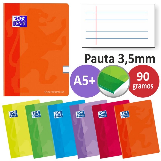 Comprar Libretas grapadas Oxford 2 rayas 3,5 mm, Pauta ancha A5