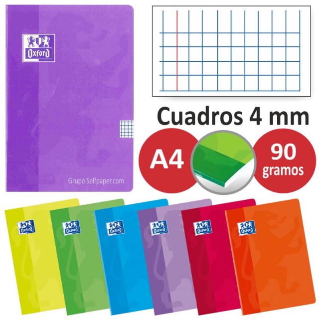 Comprar Cuadernos grapas Oxford Din A4 folio cuadros 4 mm