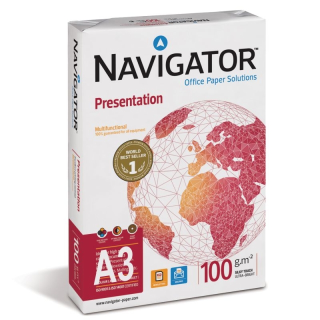 Comprar Papel A3 - 100 gramos Navigator Presentation. 500 Hojas