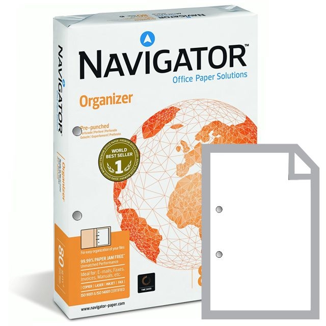Comprar Navigator Organizer, Folios papel A4, 2 taladros, perforados