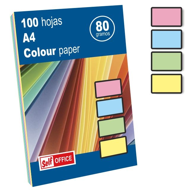 Comprar Papel Din A4 colores claritos pastel 100 hojas