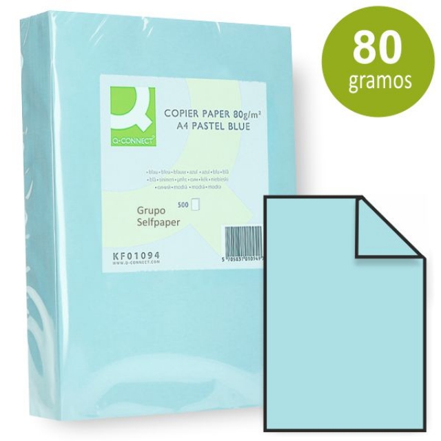 Comprar Papel Din A4 500 hojas, color azul clarito, 80 gramos