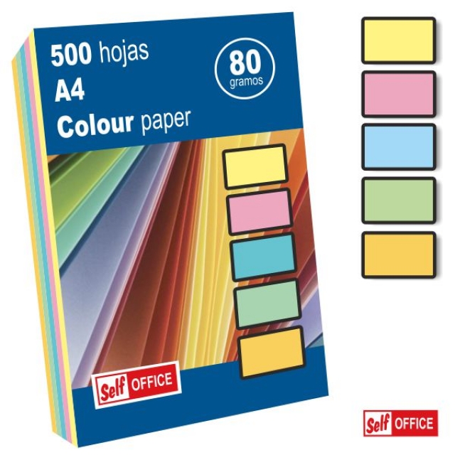 Comprar Papel de colores claritos pastel surtidos, Din A4, 500 hojas