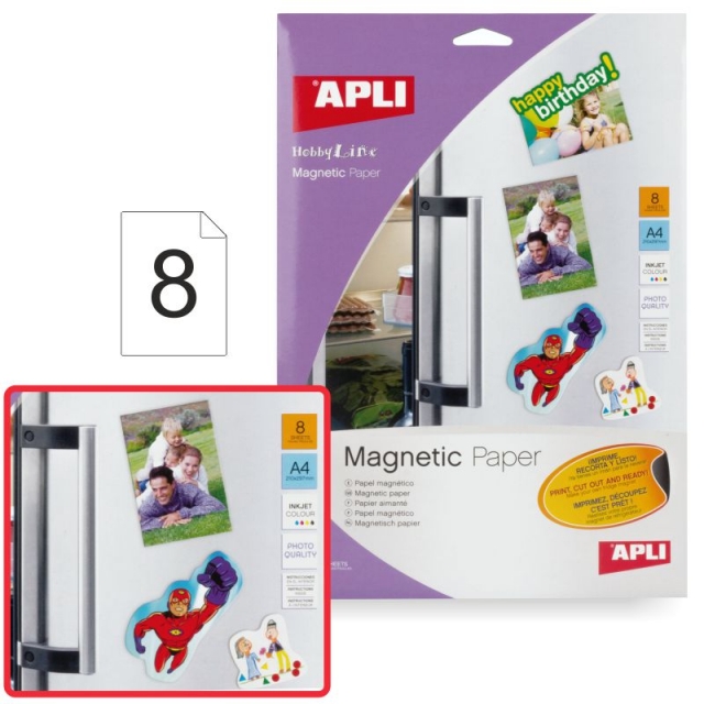 papel imantado impresora apli 10245 magnético 8 ho