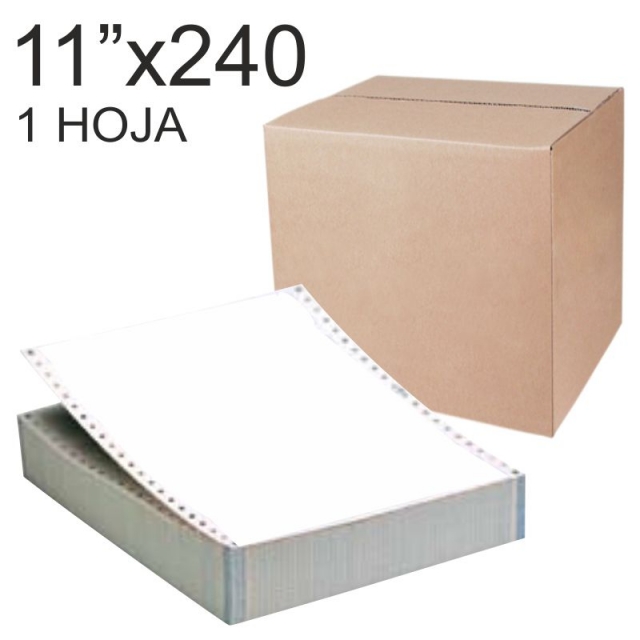 Papel continuo impresora 11x240 1 tanto, blanco, sin copia