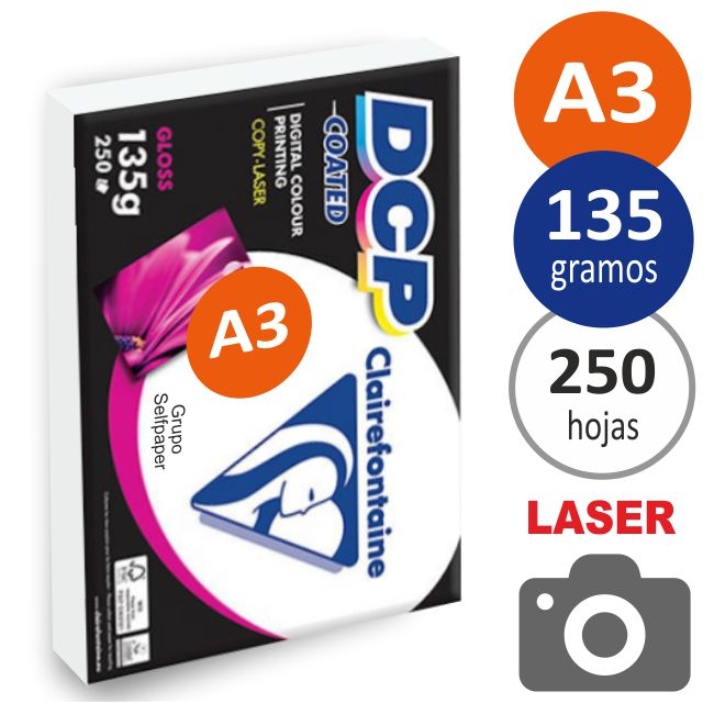 Comprar Papel Laser color Din A3 Glossy 135 gramos Fotográfico 250 h