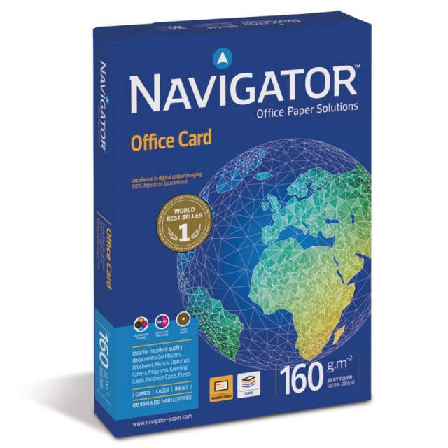 papel navigator 160 gramos din a4 office cards