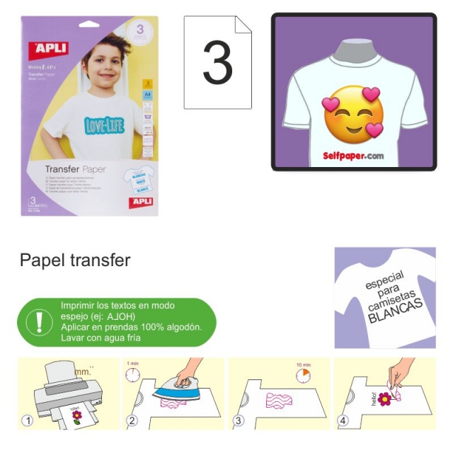 papel tshirt transfer impresora apli 17168