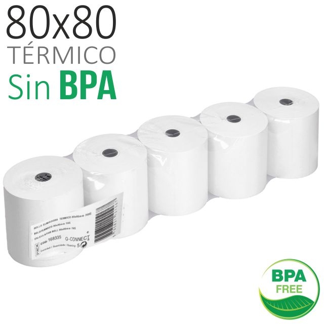 Comprar Papel térmico impresora tickets TPV 80x80x12 sin BPA