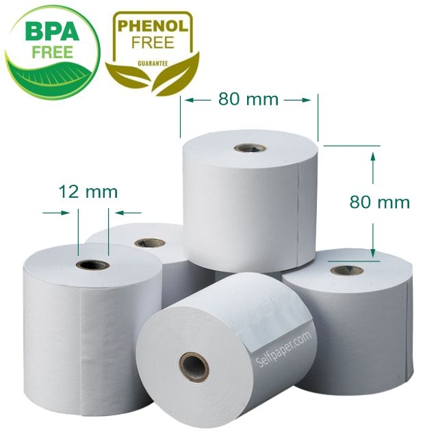 rollos termicos 80x80x12 sin fenoles impresora