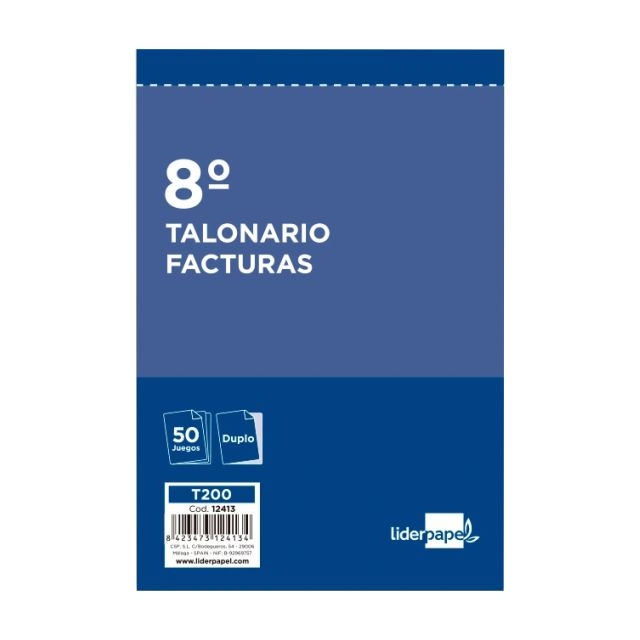 talonario liderpapel facturas 8 original y copia