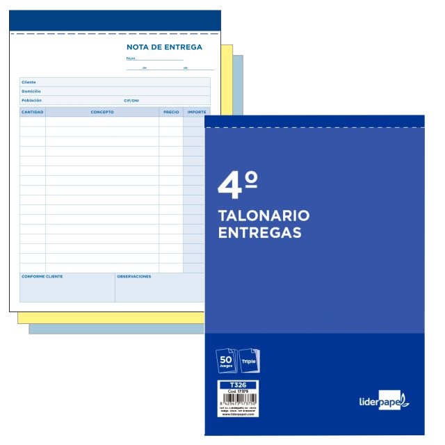 talonarios notas de entregas triplicado t 92 t326