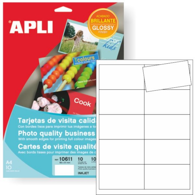 Comprar Tarjetas de visita fotograficas brillo color imprimibles