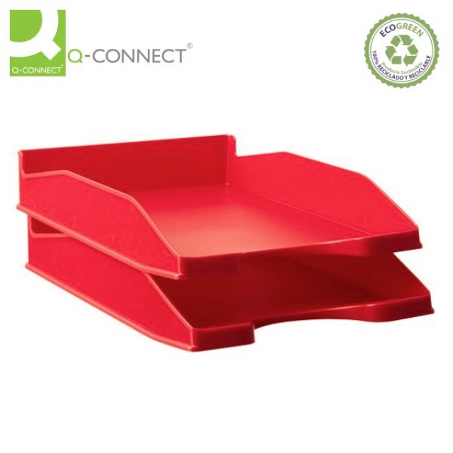 Comprar Bandejas plástico apilables color rojo, gavetas de oficina