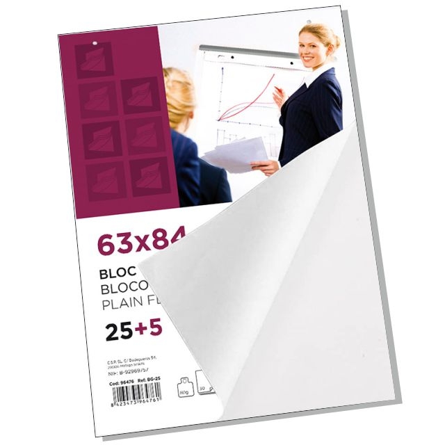 bloc pizarra congresos liderpapel liso 63x84cm