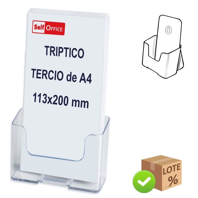 Comprar Display portafolletos sobremesa y pared, tercio de Folio A4