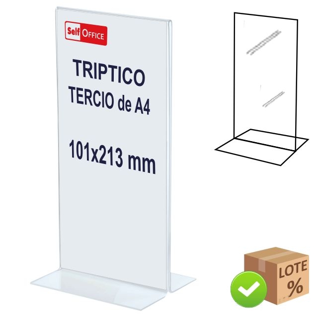 Comprar Expositor sobremesa en T para trpticos tercio de folio