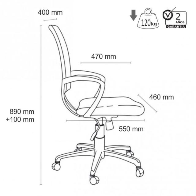 medidas silla q connect kf19015 negro