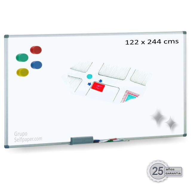 Comprar Pizarra blanca acero vitrificado 122x244 cms, magntica