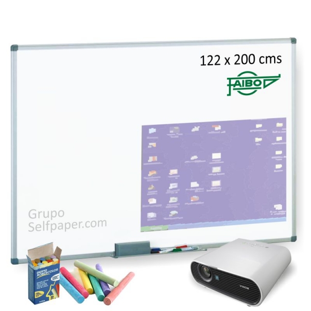 Comprar Pizarra blanca proyeccin, ultra mate 122x200, para tizas