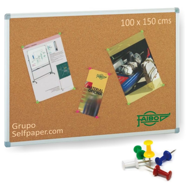 Comprar pizarra de corcho enmarcado aluminio 100x150 cms