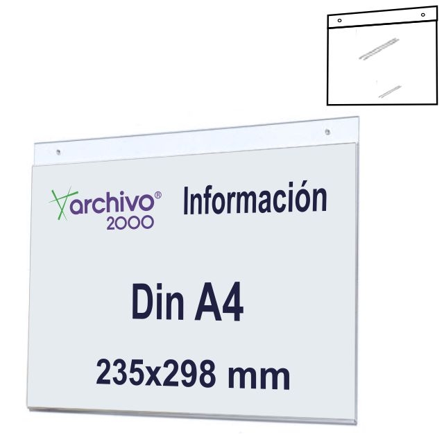 Comprar Placa mural pared transparente A4 apaisado tipo metacrilato