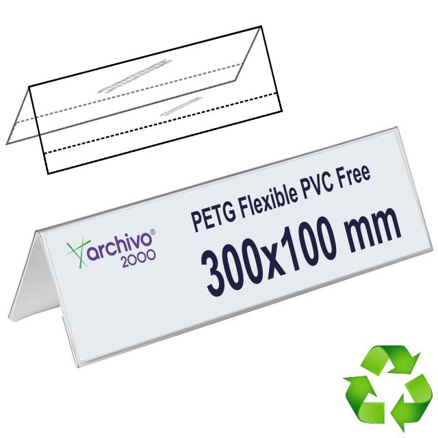 Comprar Portanombres flexibles triangulares PETG sin PVC 900x85 mm
