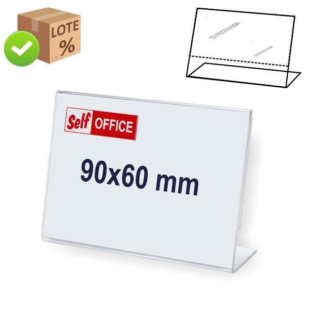 Comprar Expositor portacartel inclinado sobremesa horizontal 90x60