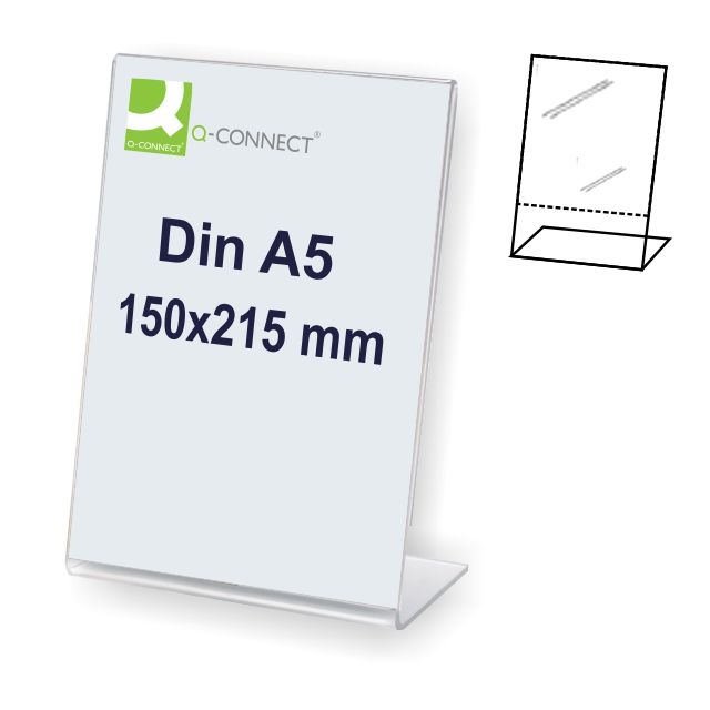 Expositor inclinado con forma de L, Din A5, tipo metacrilato